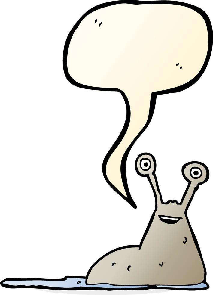 cartoon slug with speech bubble vector