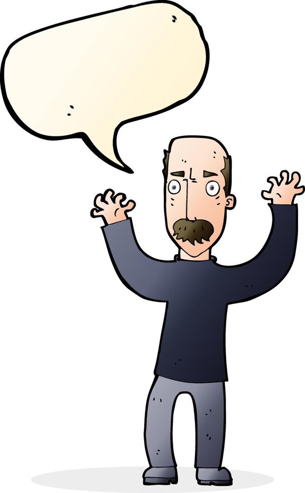 cartoon angry dad with speech bubble vector