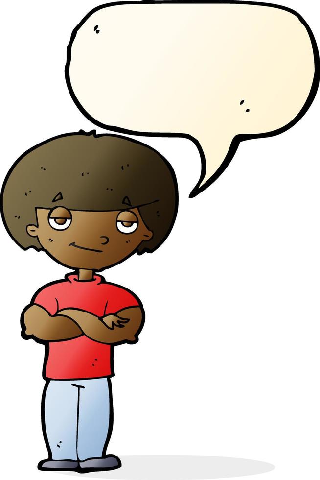 cartoon smug looking man with speech bubble vector