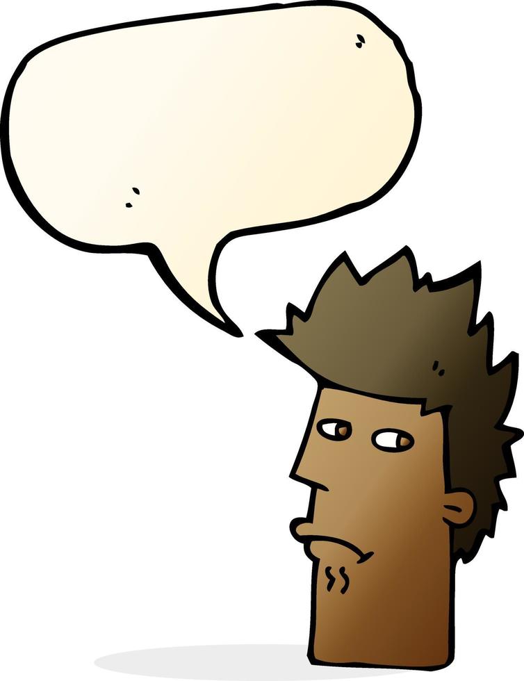 cartoon nervous expression with speech bubble vector