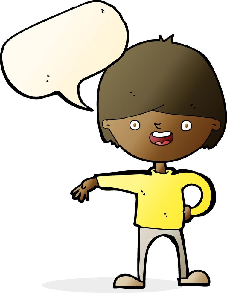 cartoon happy man with speech bubble vector