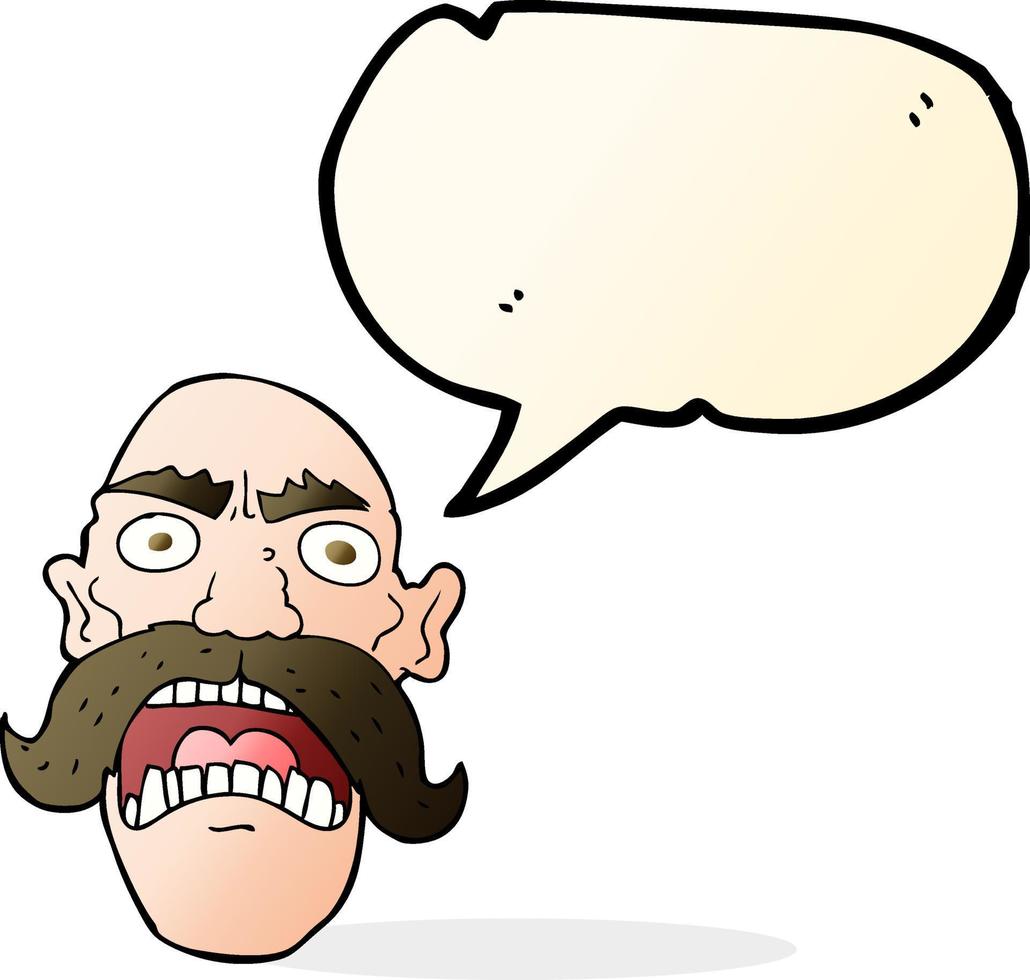 cartoon angry old man with speech bubble vector