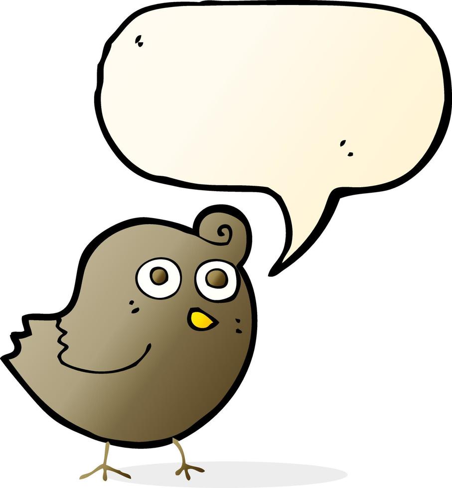 funny cartoon bird with speech bubble vector