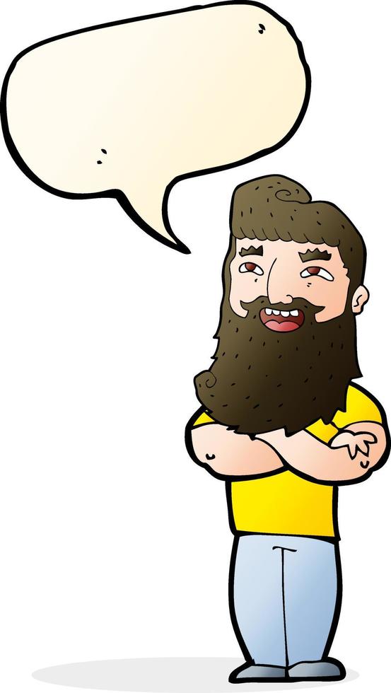 cartoon proud man with speech bubble vector