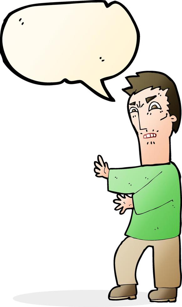 cartoon angry man with speech bubble vector