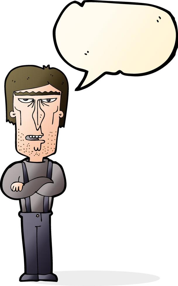 cartoon angry man with speech bubble vector