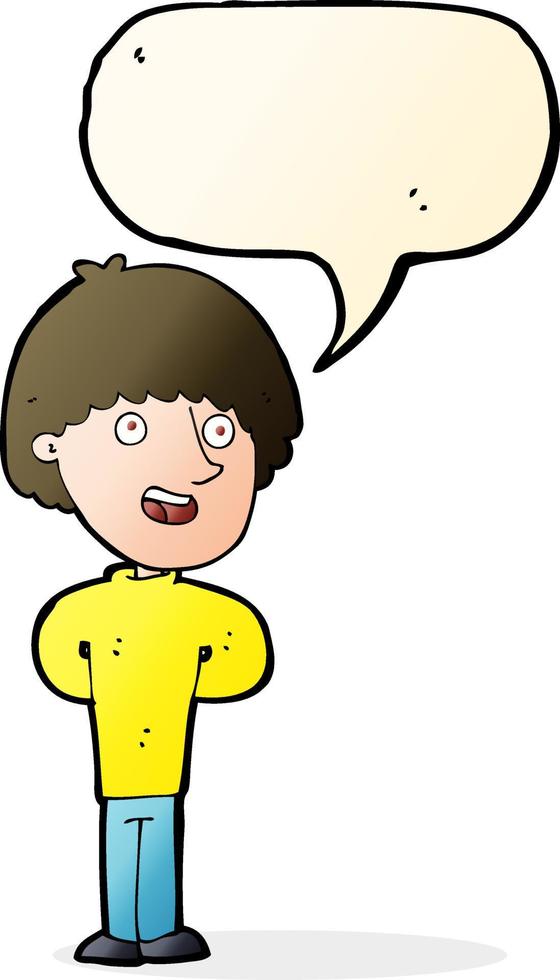 cartoon happy man with speech bubble vector