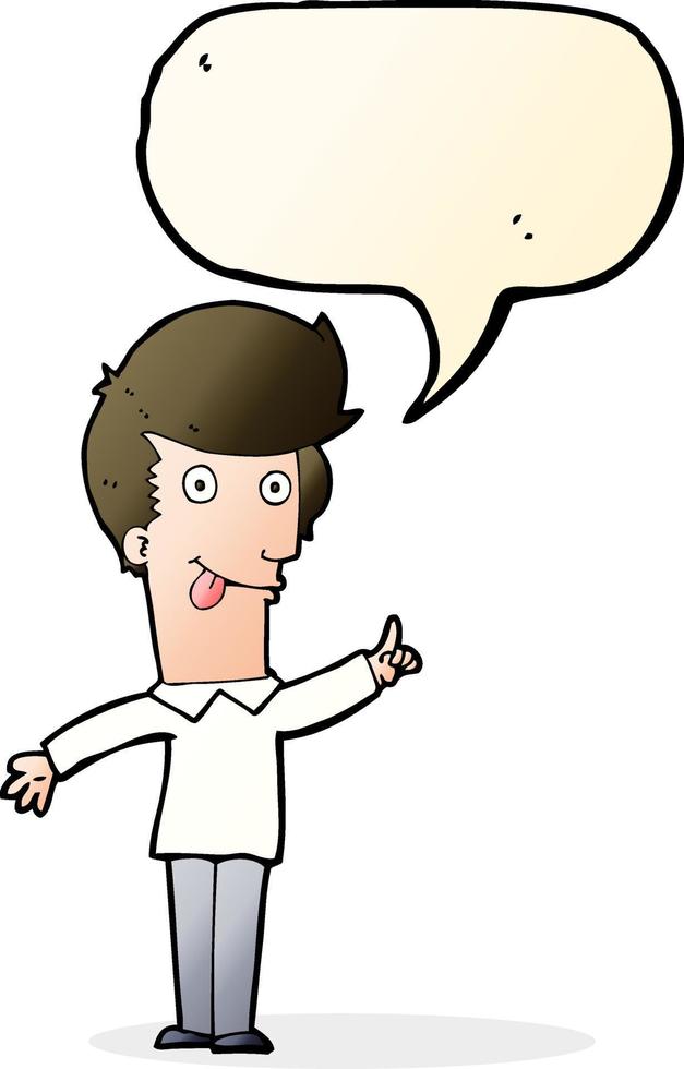 cartoon funny man with idea with speech bubble vector