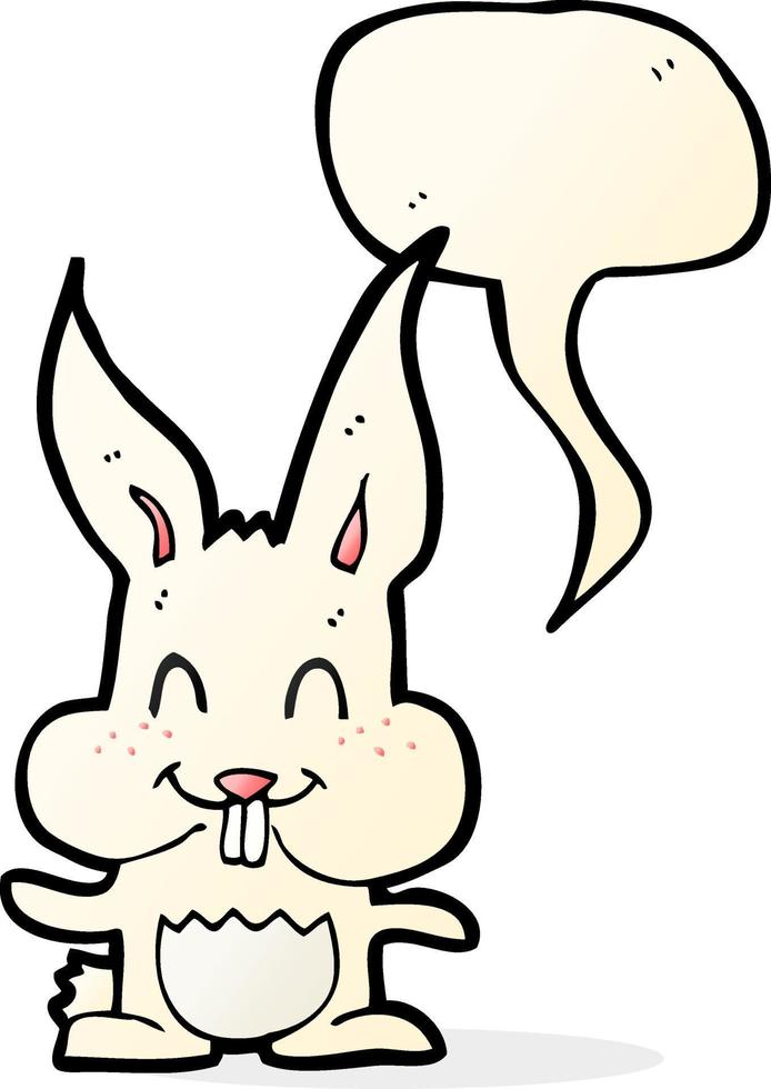 cartoon rabbit with speech bubble vector