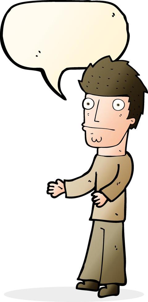 cartoon confused man with speech bubble vector