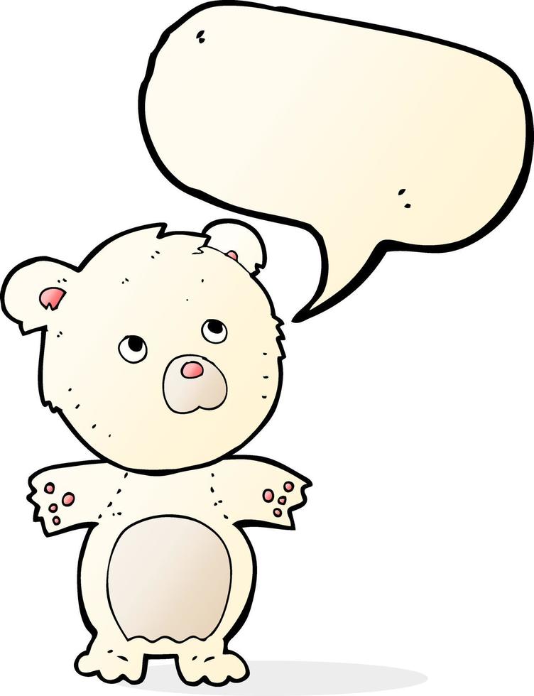 cartoon funny teddy bear with speech bubble vector