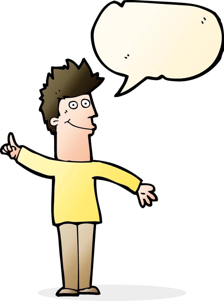 cartoon man with idea with speech bubble vector
