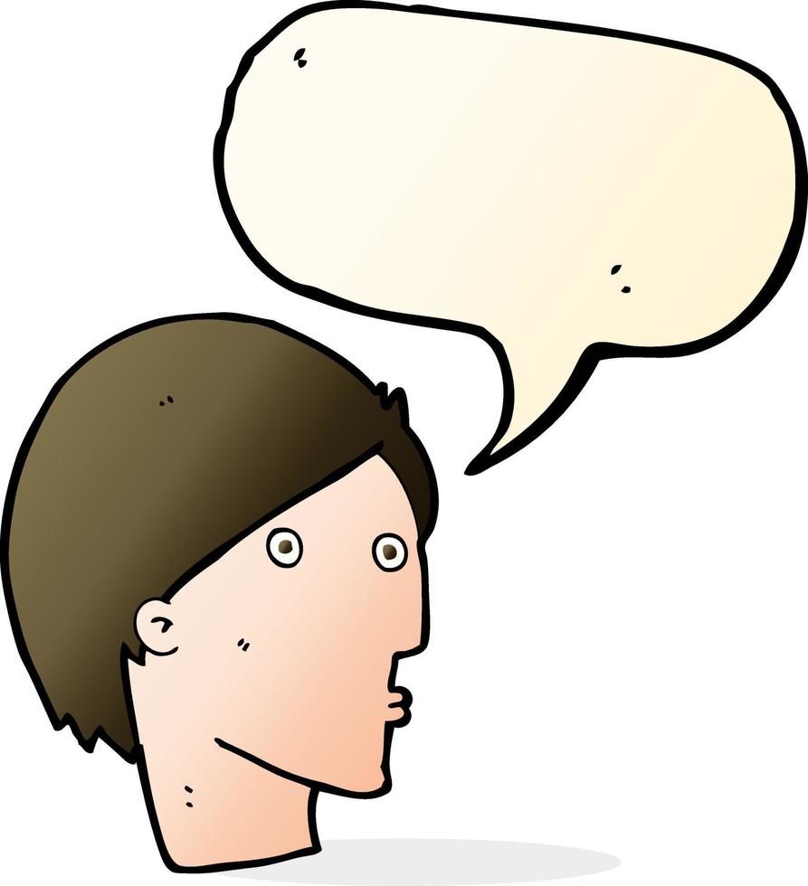 cartoon surprised face with speech bubble vector