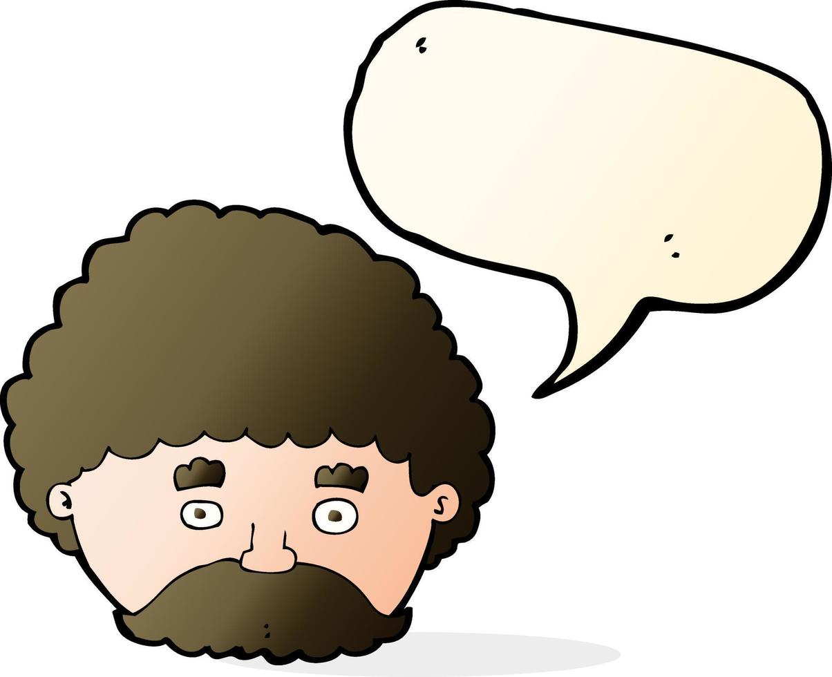 cartoon man with mustache with speech bubble vector