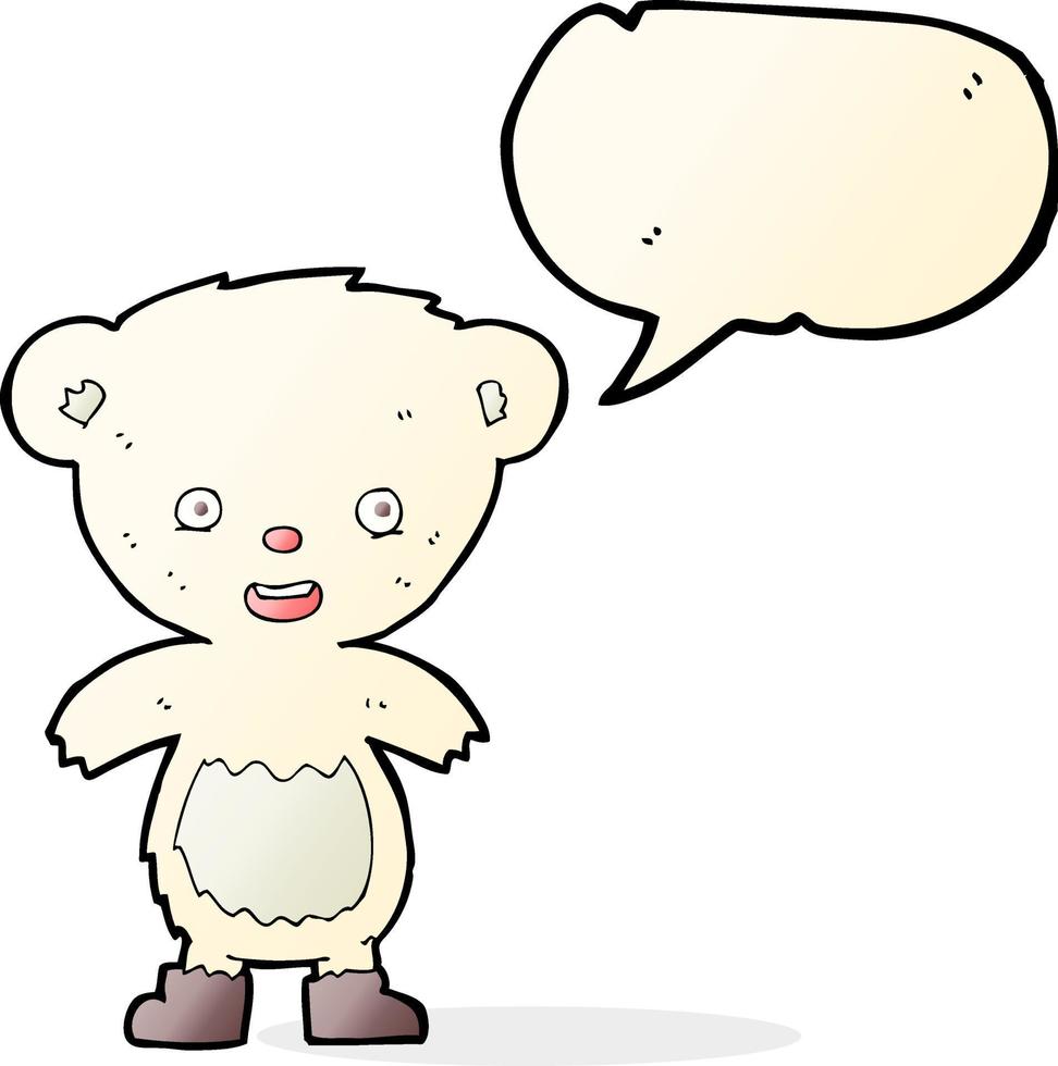 cartoon polar bear cub with speech bubble vector