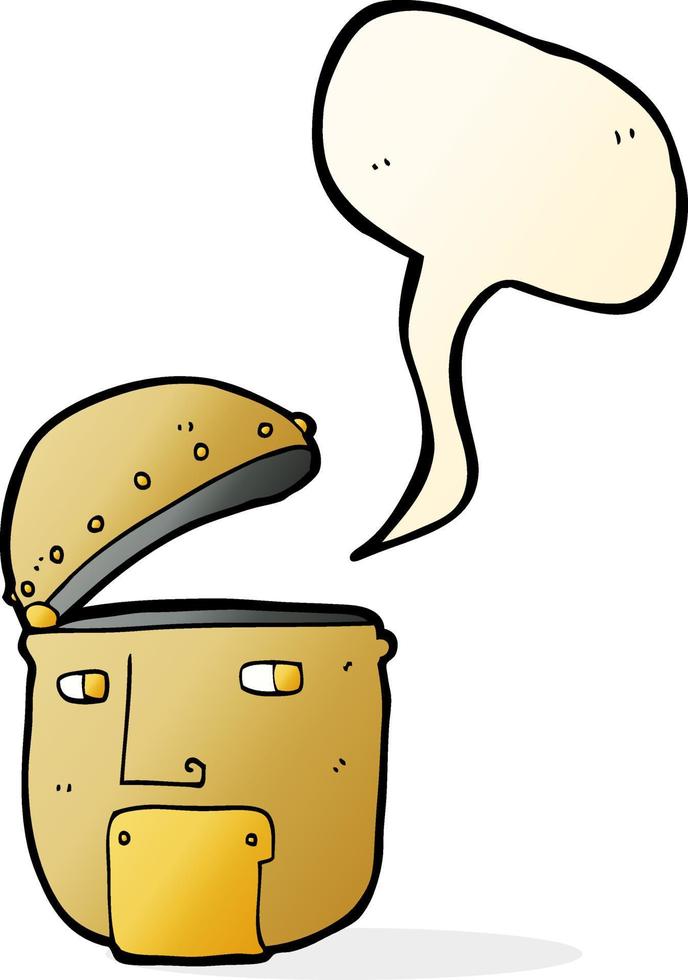 cartoon robot head with speech bubble vector