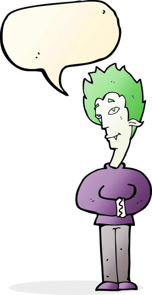 cartoon vampire with speech bubble vector