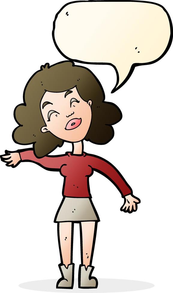cartoon woman only joking with speech bubble vector