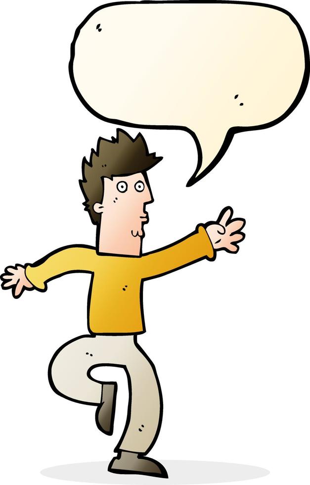 cartoon urgent man with speech bubble vector