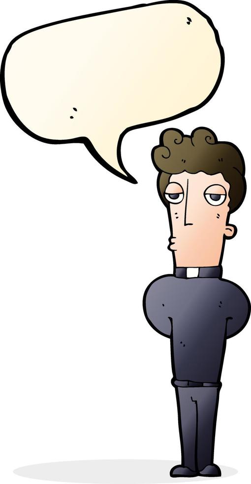 cartoon priest with speech bubble vector