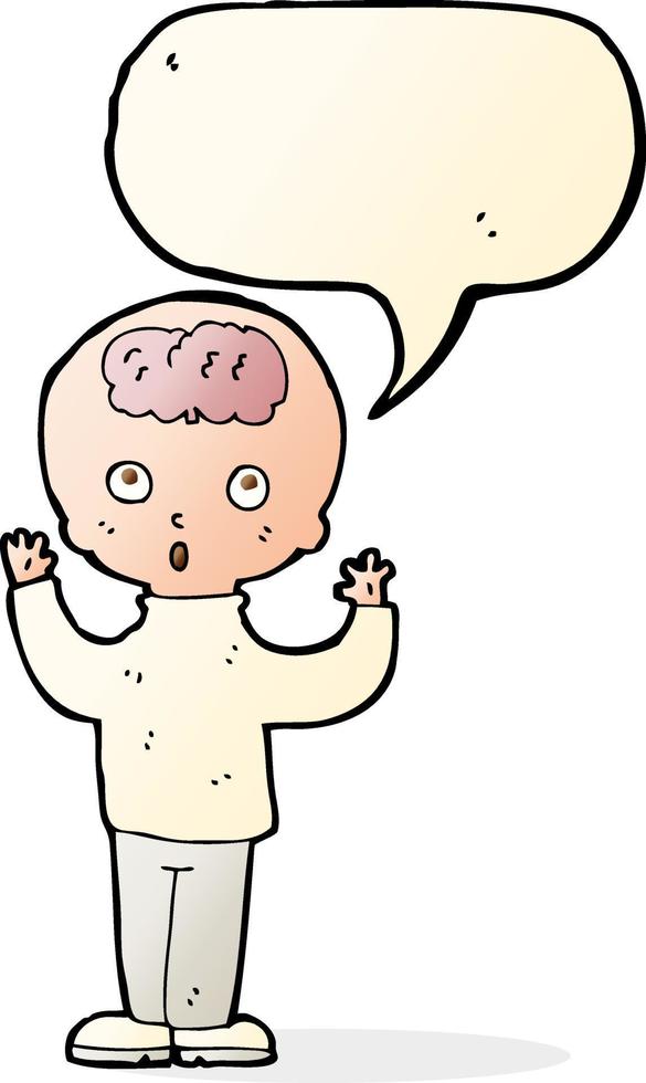 cartoon genius with speech bubble vector