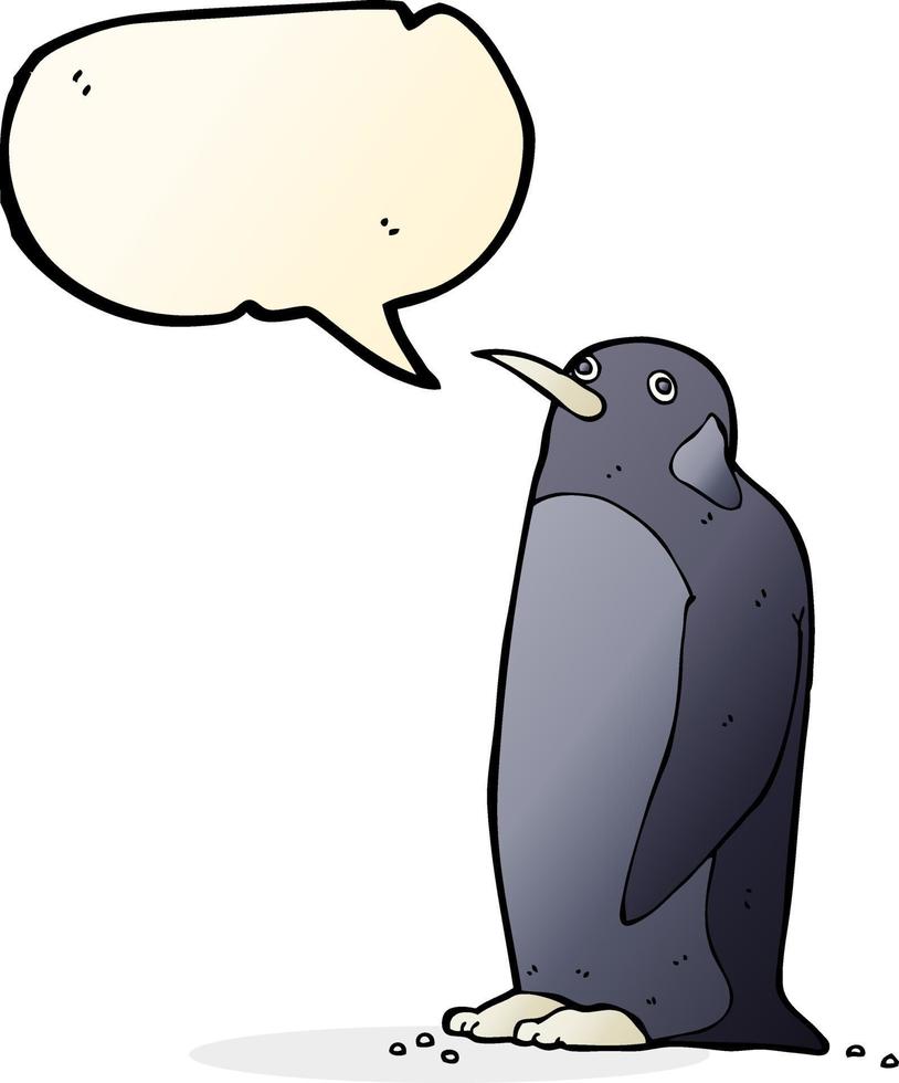 cartoon penguin with speech bubble vector