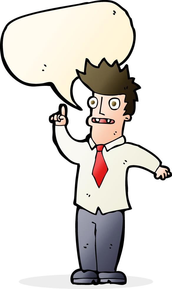 cartoon man with idea with speech bubble vector