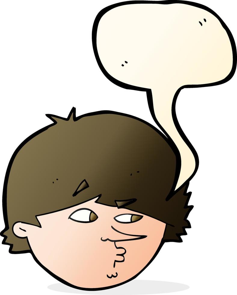 cartoon suspicious man with speech bubble vector