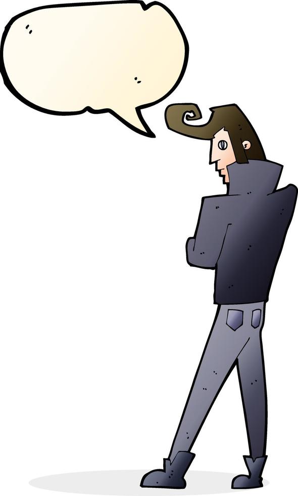 cartoon cool guy with speech bubble vector