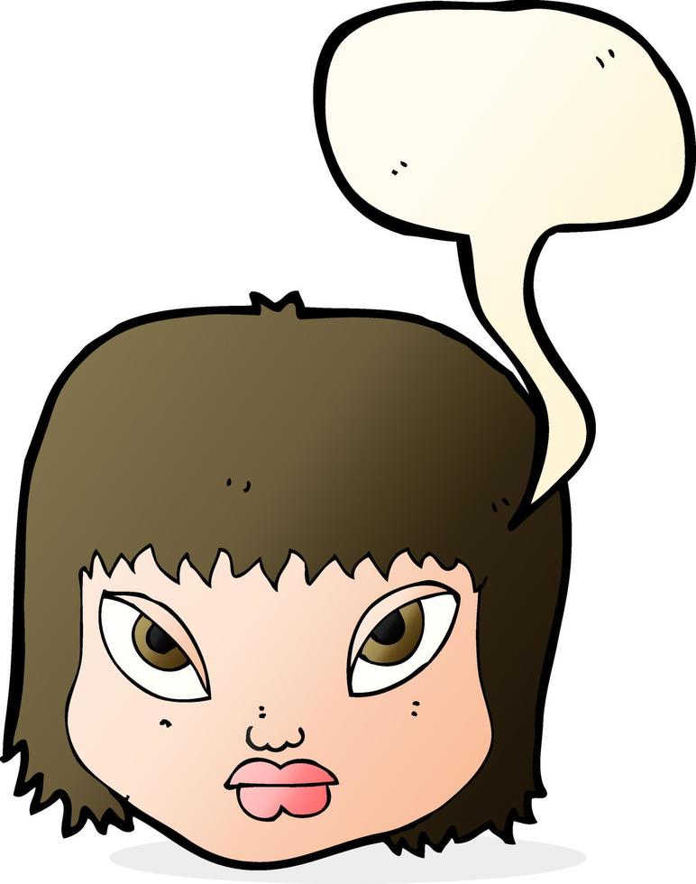 cartoon annoyed face with speech bubble vector