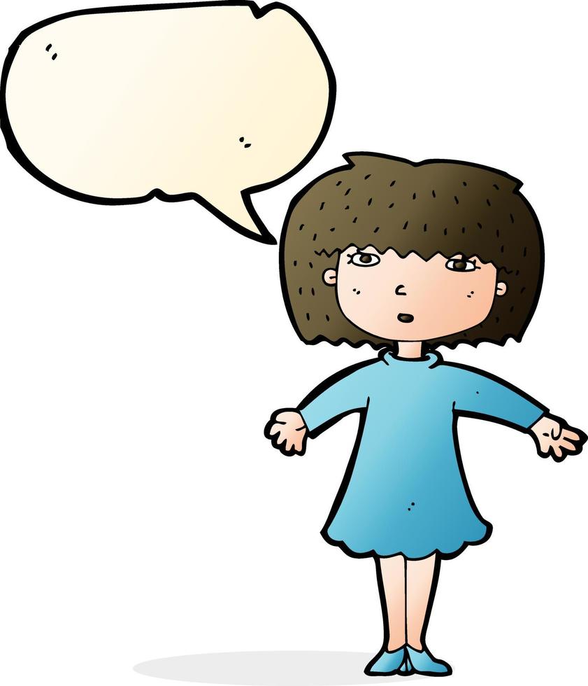 cartoon surprised woman with speech bubble vector