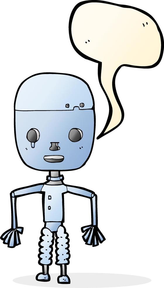 cartoon robot with speech bubble vector