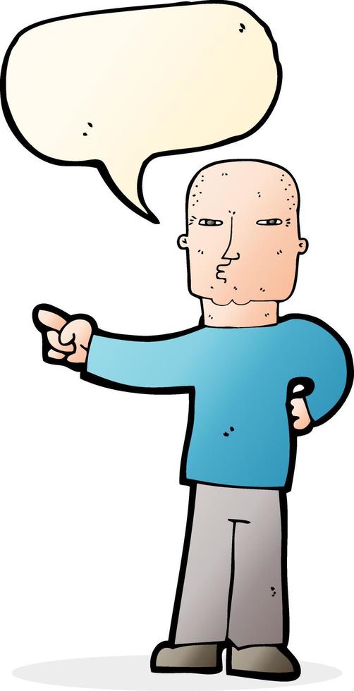 cartoon pointing man with speech bubble vector