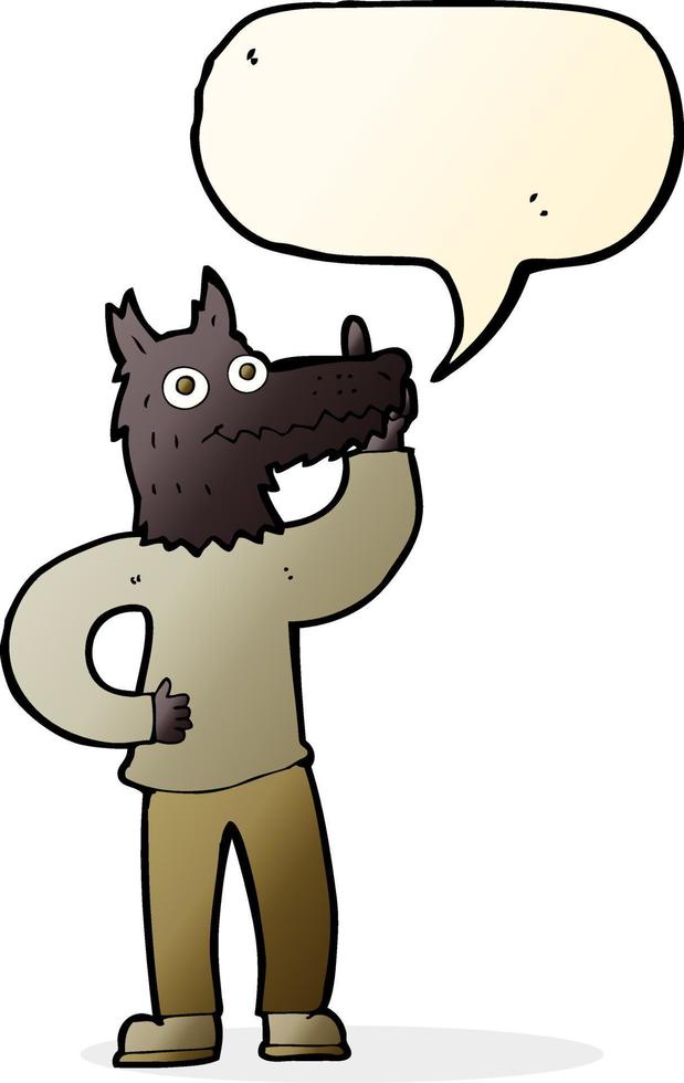 cartoon werewolf with idea with speech bubble vector