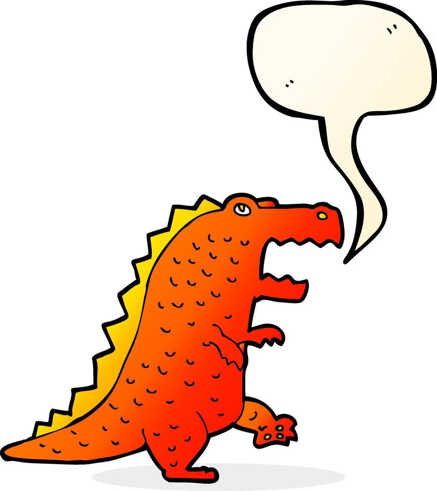 cartoon dinosaur with speech bubble vector