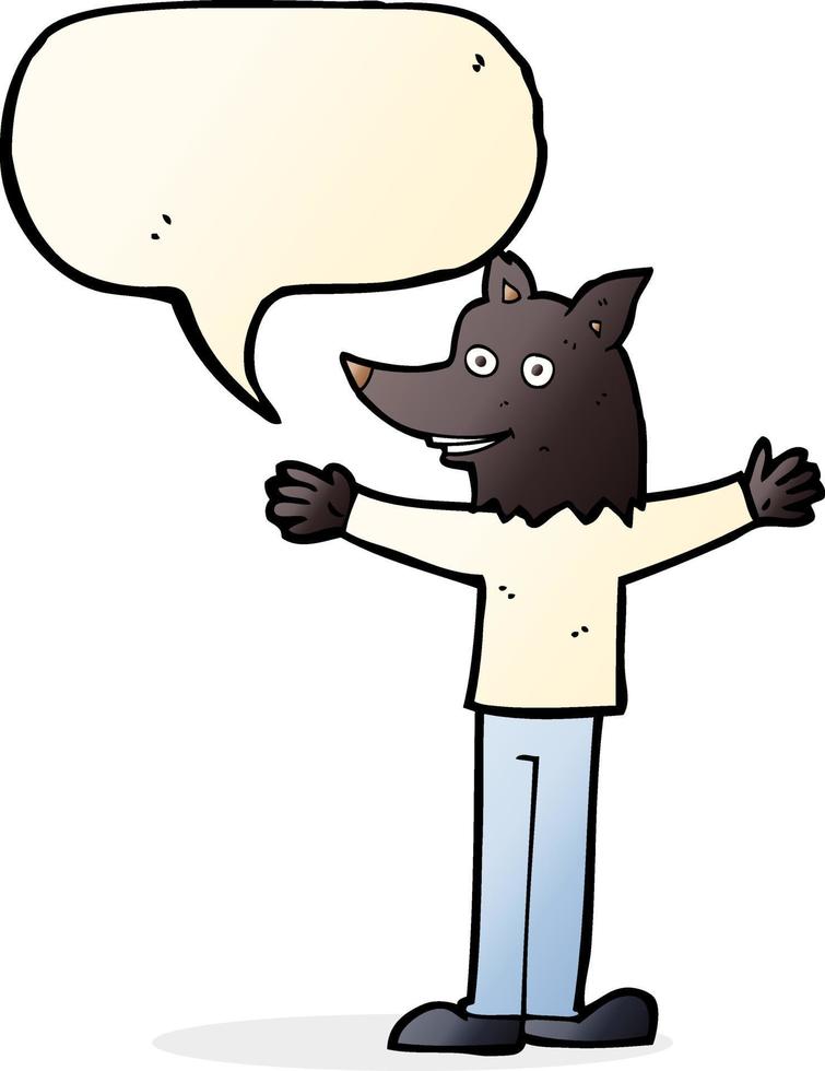 cartoon werewolf with speech bubble vector