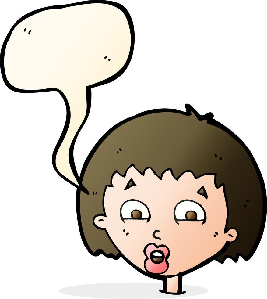 cartoon shocked expression  with speech bubble vector