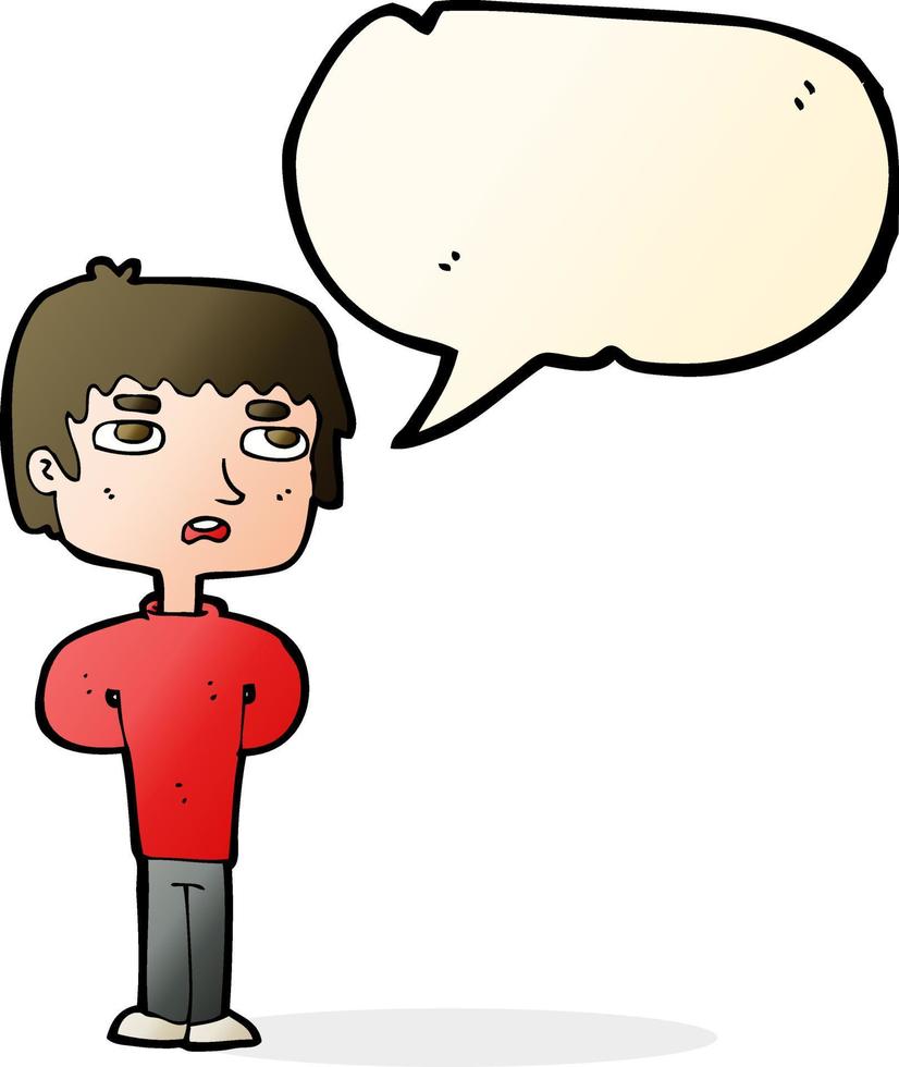 cartoon unhappy man with speech bubble vector