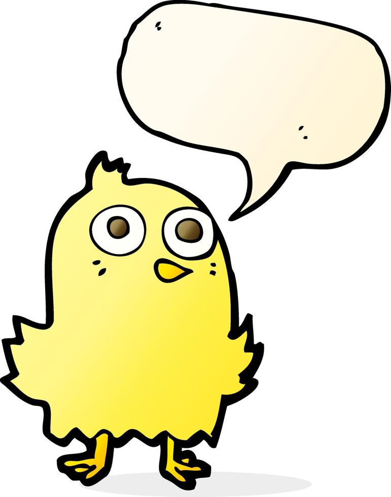 funny cartoon bird with speech bubble vector