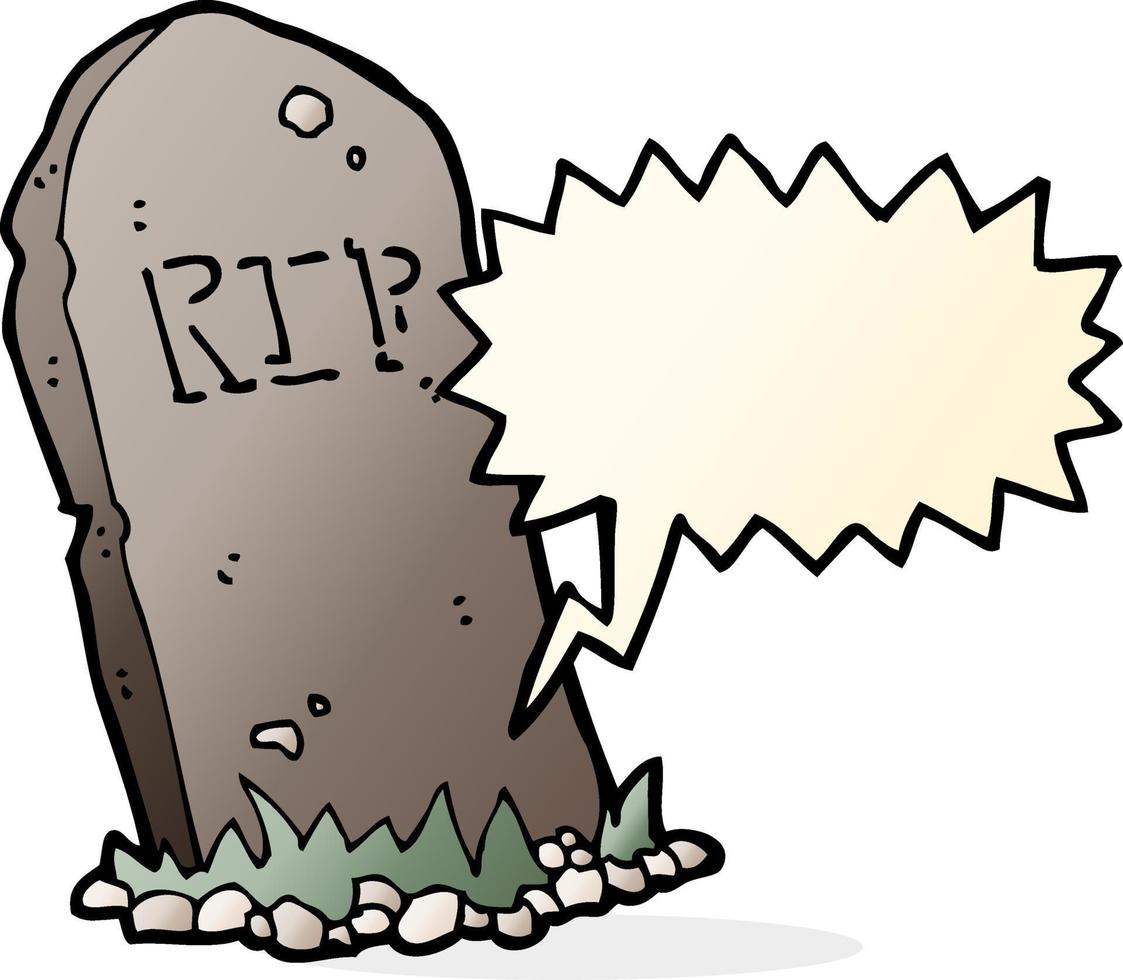 cartoon spooky grave with speech bubble vector