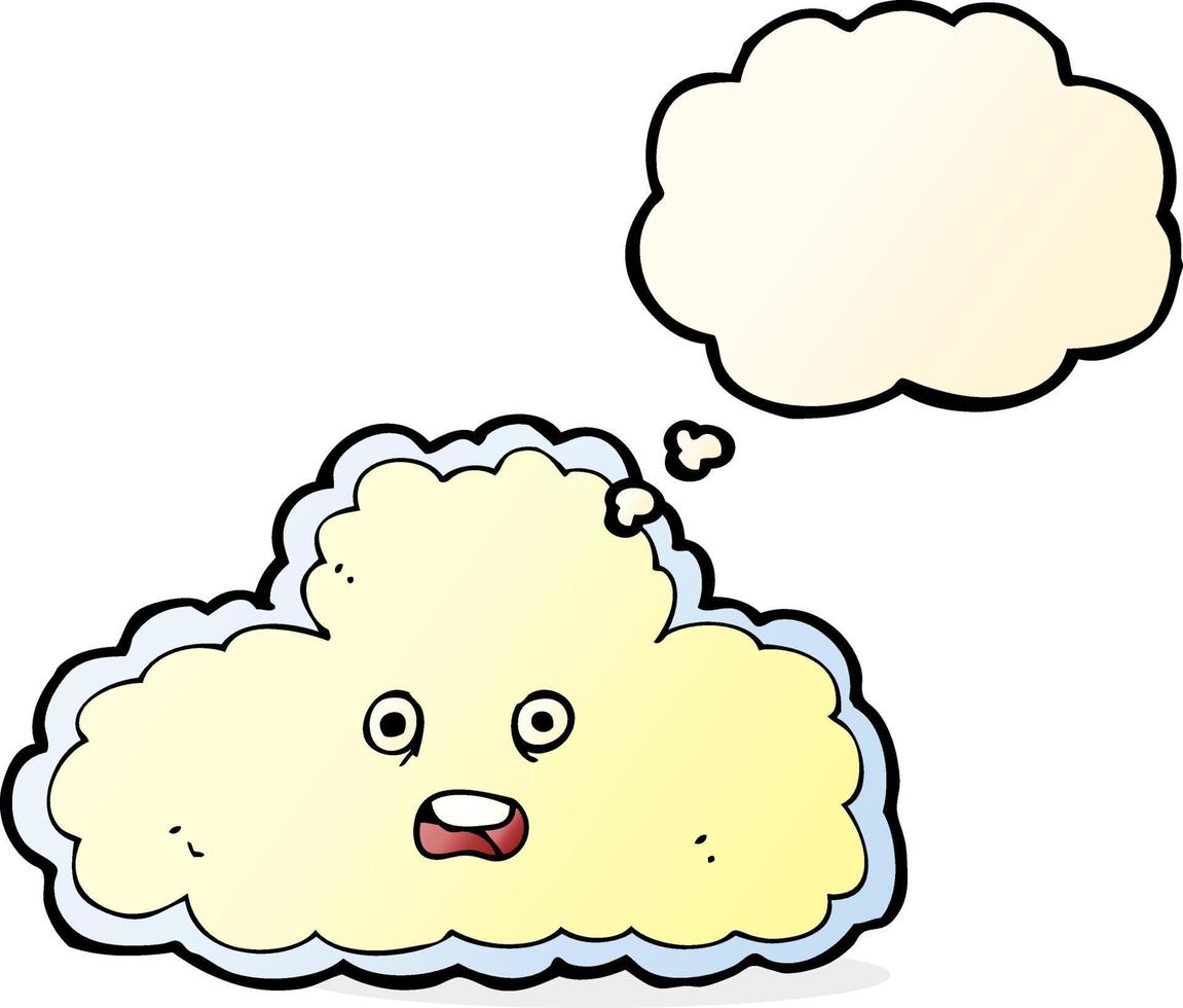 cartoon cloud symbol with thought bubble vector