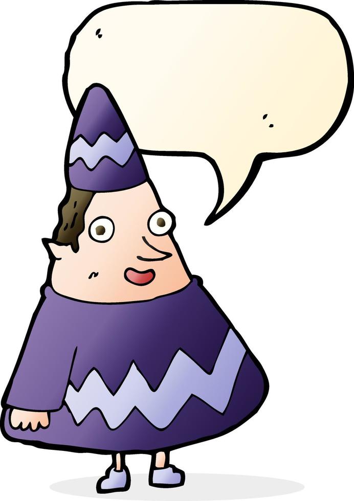 cartoon elf with speech bubble vector