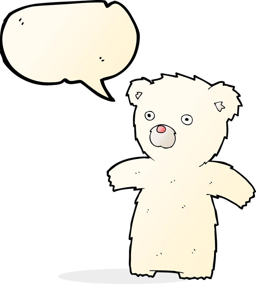 cartoon polar bear with speech bubble vector