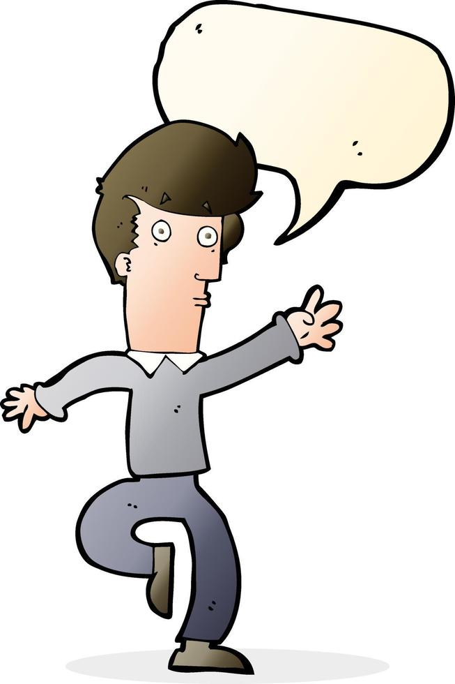 cartoon rushing man with speech bubble vector