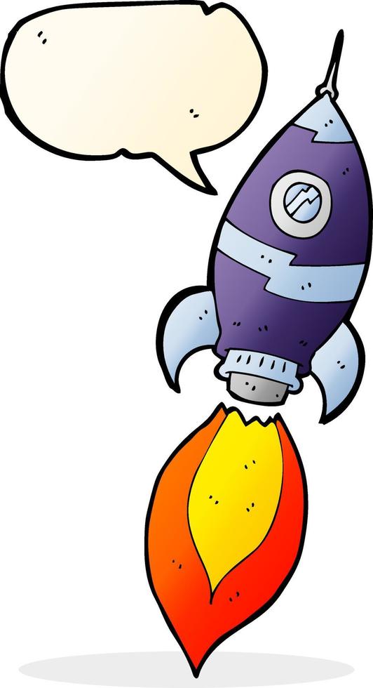 cartoon spaceship with speech bubble vector