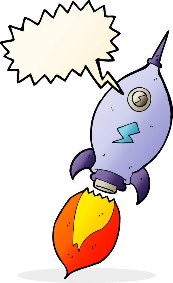 cartoon spaceship with speech bubble vector