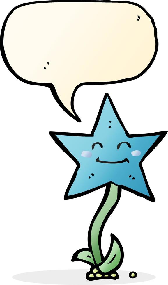 cartoon star flower with speech bubble vector