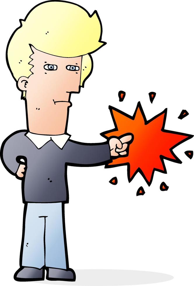 cartoon man pointing vector