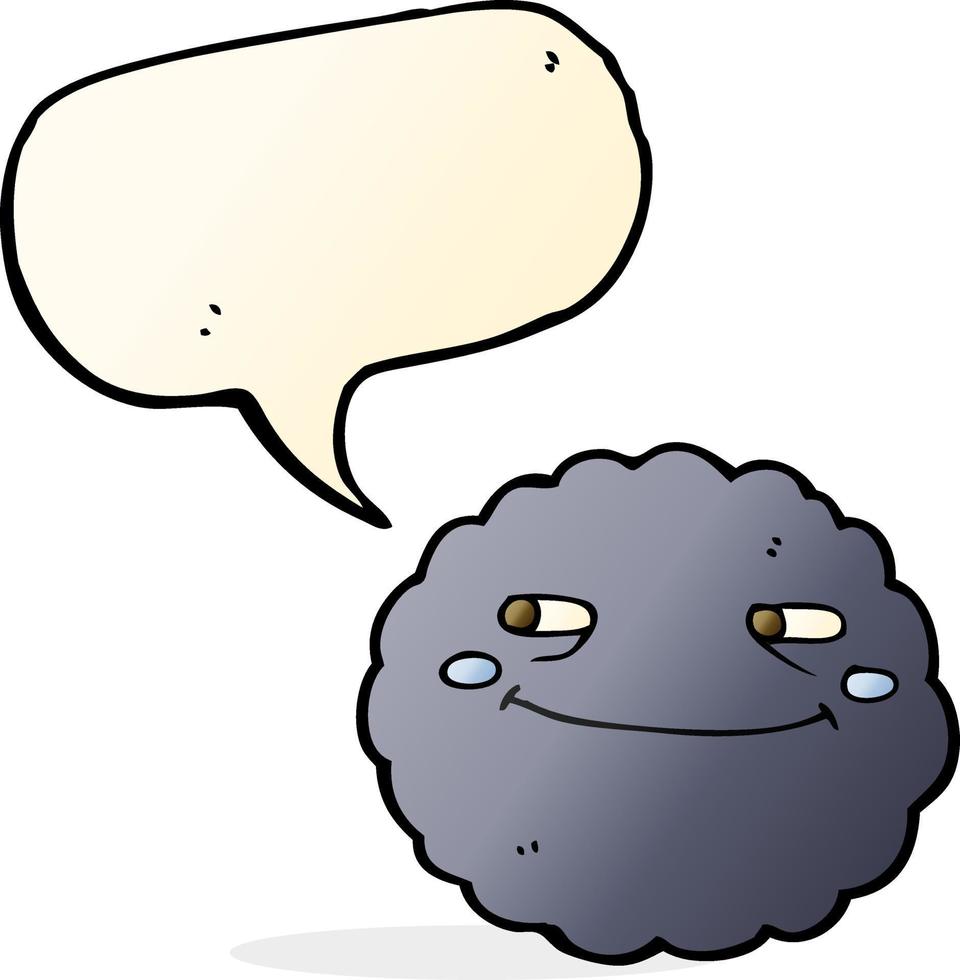 cartoon happy rain cloud with speech bubble vector