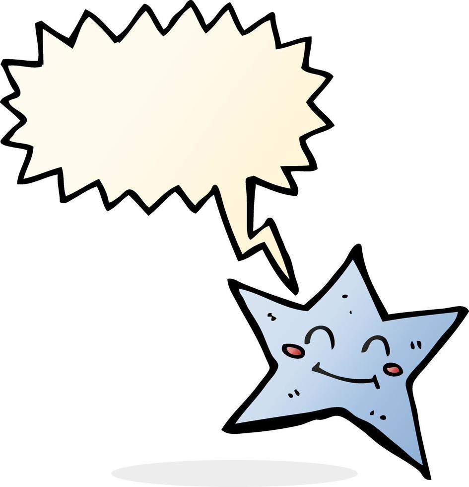 cartoon star character with speech bubble vector